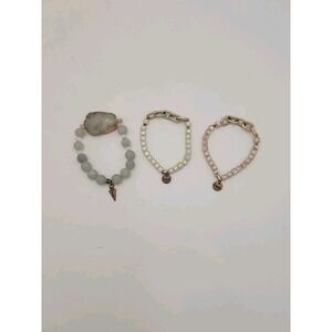 Set Of 3 Erimish Stackable Bracelets Gemstone Chain